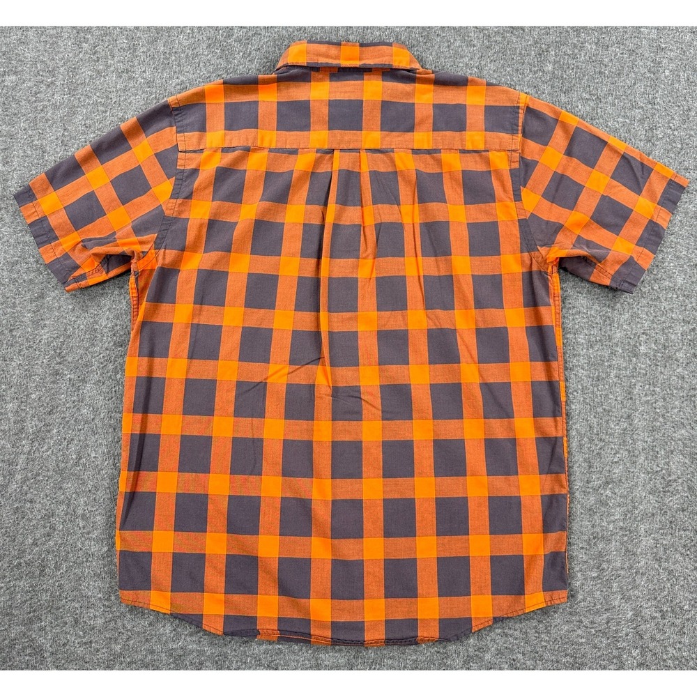 Patagonia Shirt Mens Medium Gray Orange Plaid‎ Check Organic Cotton Button Up - Picture 3 of 8